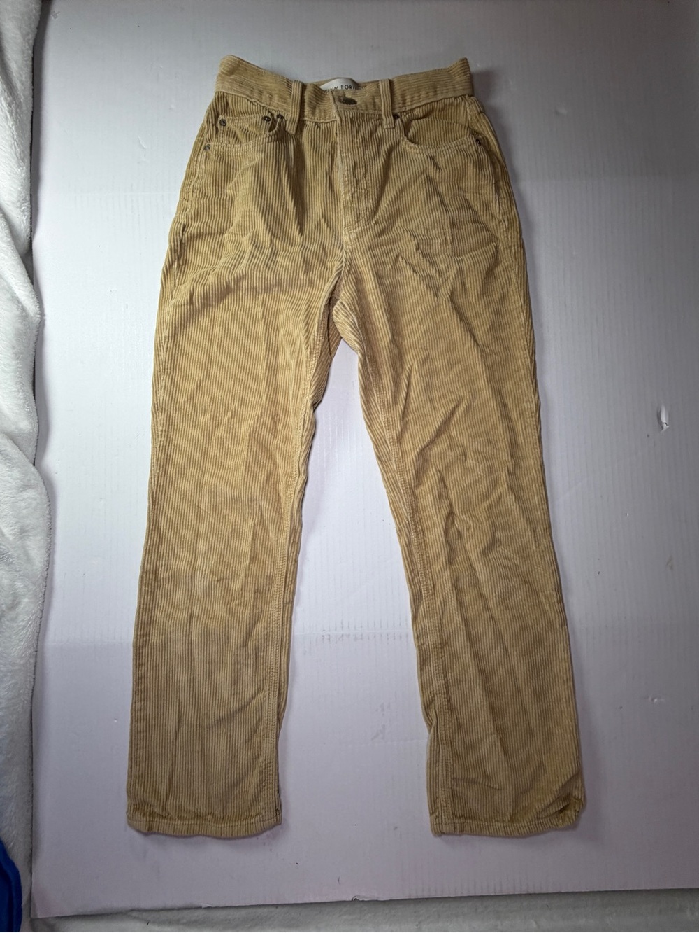 Aritzia Denim Forum Women's Corduroy Trousers in Tan